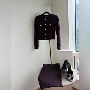 Suit Studio Dark Purple Blazer with Gold Buttons
